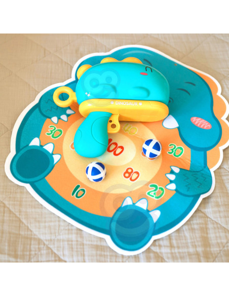 WOOPIE Gra w Rzutki Pistolet Dinozaur na Kulki Rzepy Tarcza Punkty Strzelanie