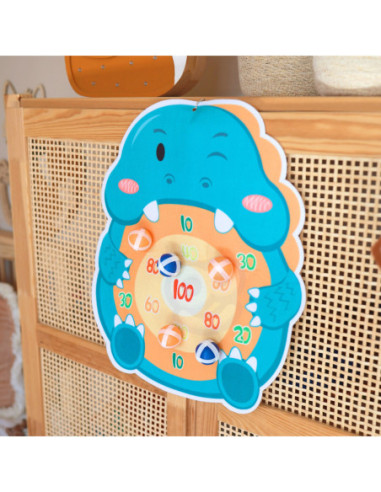 WOOPIE Gra w Rzutki Pistolet Dinozaur na Kulki Rzepy Tarcza Punkty Strzelanie