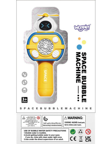 WOOPIE Maszyna Astronauta do Robienia Baniek Mydlanych Żółty