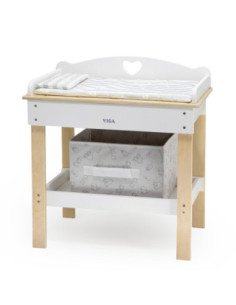 Viga Drewniany Przewijak 2w1 wanna dla Lalek 2