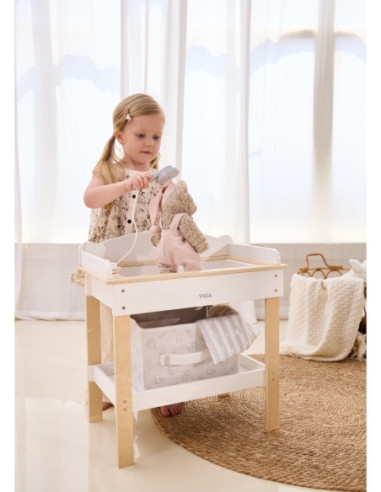 Viga Drewniany Przewijak 2w1 wanna dla Lalek