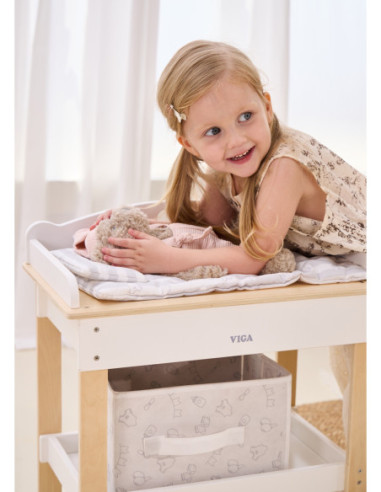 Viga Drewniany Przewijak 2w1 wanna dla Lalek