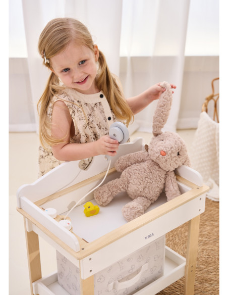 Viga Drewniany Przewijak 2w1 wanna dla Lalek