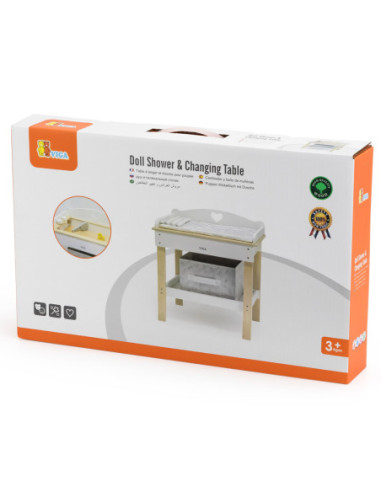 Viga Drewniany Przewijak 2w1 wanna dla Lalek