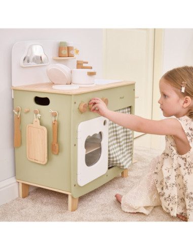 Viga PolarB Duża Drewniana Kuchnia ze Składanym Blatem + Szafka z Zasłoną