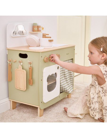 Viga PolarB Duża Drewniana Kuchnia ze Składanym Blatem + Szafka z Zasłoną