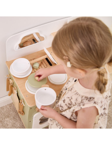 Viga PolarB Duża Drewniana Kuchnia ze Składanym Blatem + Szafka z Zasłoną