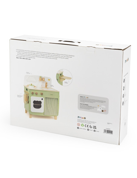 Viga PolarB Duża Drewniana Kuchnia ze Składanym Blatem + Szafka z Zasłoną