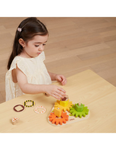 Viga Drewniany Sorter Koła Zębate "Kształty i Mechanizmy"