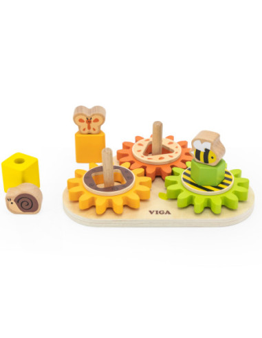 Viga Drewniany Sorter Koła Zębate "Kształty i Mechanizmy"