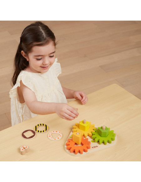 Viga Drewniany Sorter Koła Zębate "Kształty i Mechanizmy"