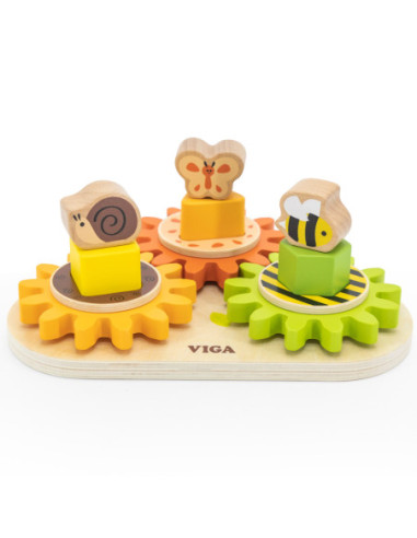 Viga Drewniany Sorter Koła Zębate "Kształty i Mechanizmy"