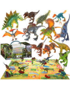 WOOPIE Duży Zestaw Figurki Dinozaury XXL + Mata "Prehistoryczny Świat"