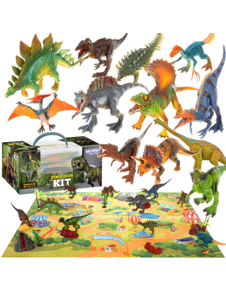 WOOPIE Duży Zestaw Figurki Dinozaury XXL + Mata "Prehistoryczny Świat"