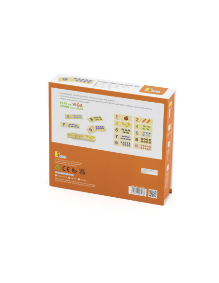 Viga Zestaw Drewniane Puzzle Dopasuj Liczby Układanka Montessori