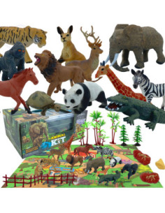 WOOPIE Set of Safari Figures + Mat 24 pcs.