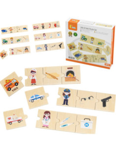 VIGA Wooden Puzzle Set Matching Professions with Tools