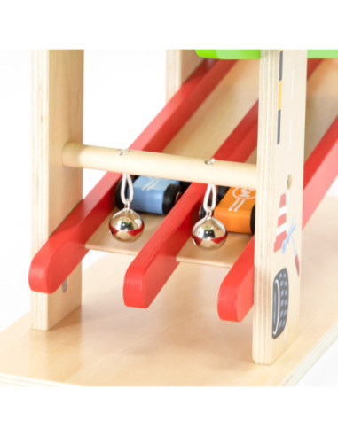 VIGA Drewniana Podwójna Zjeżdżalnia Dla Samochodzików Tor Wyścigowy