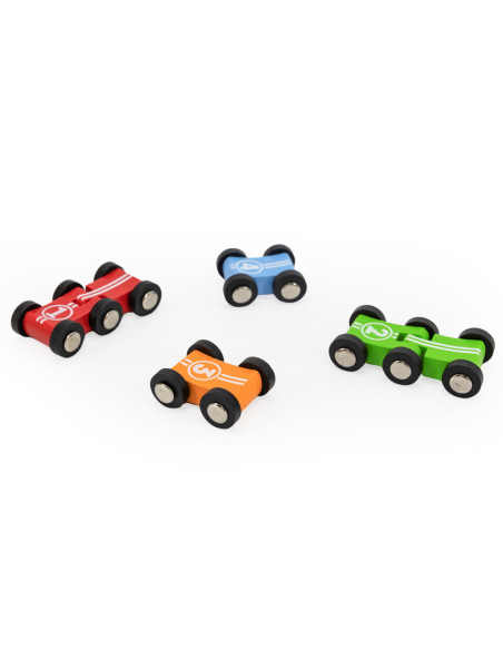 VIGA Drewniana Podwójna Zjeżdżalnia Dla Samochodzików Tor Wyścigowy