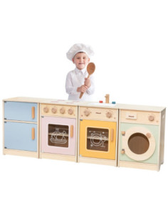 VIGA PolarB Drewniany Zestaw Kuchenny XL Pralka Kuchenka Zmywarka