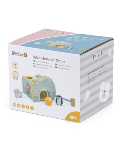 VIGA PolarB Drewniany Przebijak Igloo z Młoteczkiem Figurkami i Sorterem