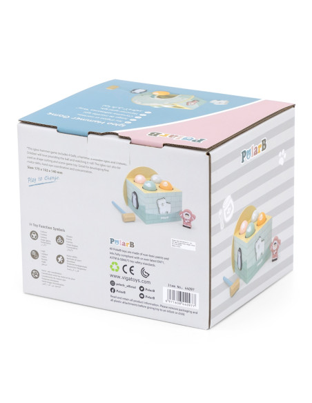 VIGA PolarB Drewniany Przebijak Igloo z Młoteczkiem Figurkami i Sorterem