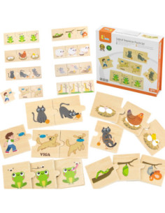 VIGA Wooden Puzzle Match Animal Activities