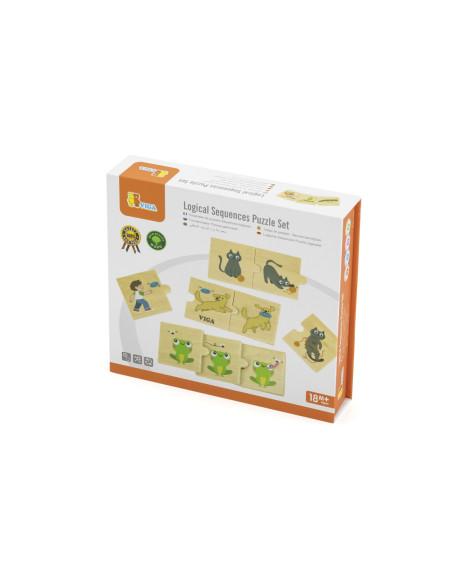 Viga Drewniana Układanka Puzzle Dopasuj Czynności Zwierząt