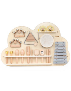 VIGA Drewniana Tablica Muzyczna Zestaw 12 Instrumentów Perkusyjnych