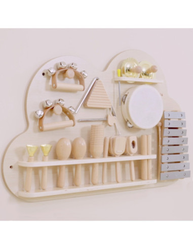 VIGA Drewniana Tablica Muzyczna Zestaw 12 Instrumentów Perkusyjnych