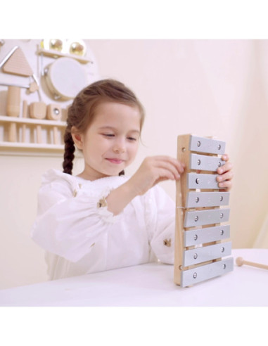 VIGA Drewniana Tablica Muzyczna Zestaw 12 Instrumentów Perkusyjnych