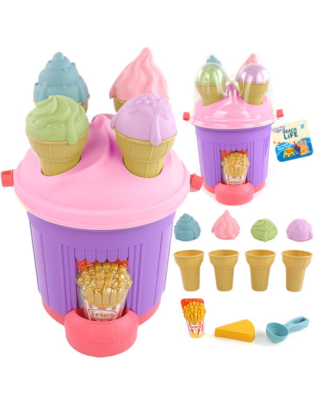 WOOPIE Zestaw do Piaskownicy Lody Foremki Wiaderko z Lodami do piasku