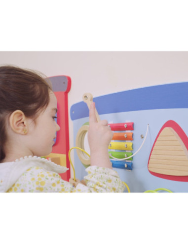 VIGA Drewniana Tablica Sensoryczna-Manipulacyjna EDU Pociąg