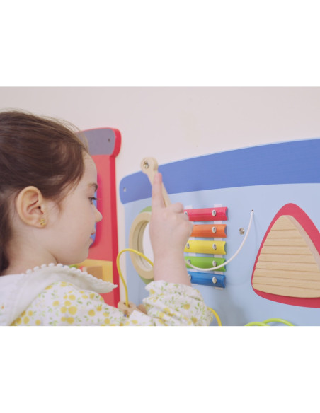 VIGA Drewniana Tablica Sensoryczna-Manipulacyjna EDU Pociąg