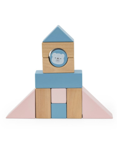 Viga PolarB Drewniany Wózek do Ciągnięcia + Klocki 21 el.