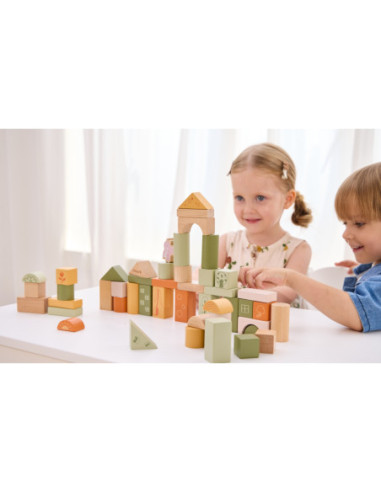 Viga PolarB Drewniane Klocki Bloki Zwierzęta 50 el. Montessori