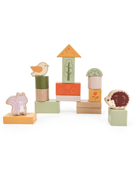 Viga PolarB Drewniane Klocki Bloki Zwierzęta 50 el. Montessori