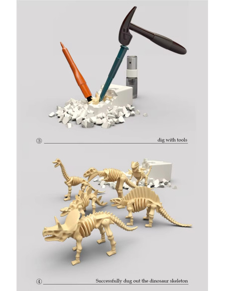 WOOPIE Wykopalisko "Mały Archeolog" 6 Szkieletów Dinozaurów