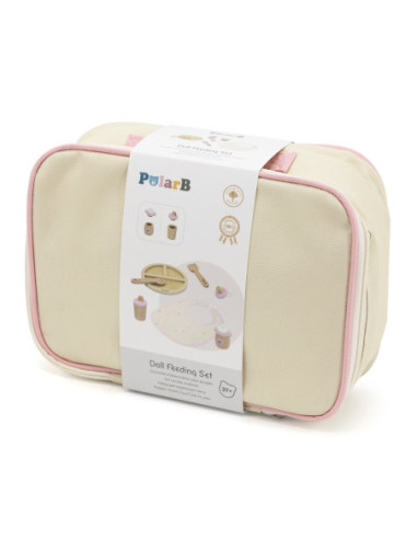 Viga PolarB Drewniany Zestaw do Karmienia Lalki Torba - z Butelką i Śliniaczkiem