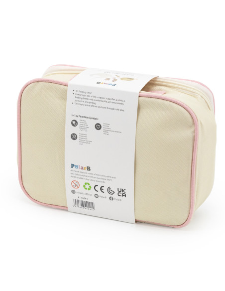 Viga PolarB Drewniany Zestaw do Karmienia Lalki Torba - z Butelką i Śliniaczkiem