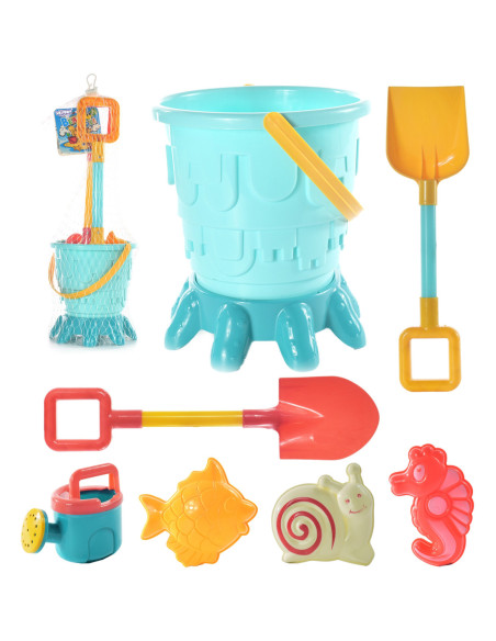 WOOPIE Zestaw Wiaderko Foremki Łopatki Konewka do Piasku 7 el.