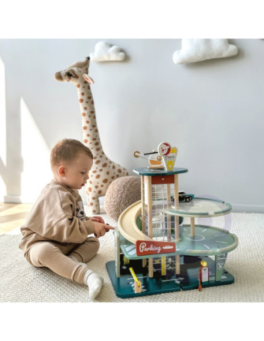 CLASSIC WORLD Wielopoziomowy Parking Auta Helikopter Dystybutor Myjnia + Akc.