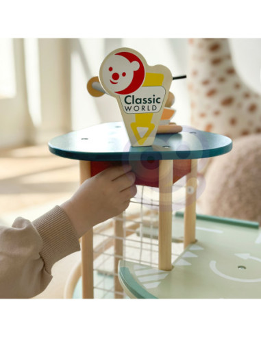 CLASSIC WORLD Wielopoziomowy Parking Auta Helikopter Dystybutor Myjnia + Akc.