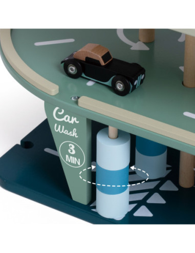 CLASSIC WORLD Wielopoziomowy Parking Auta Helikopter Dystybutor Myjnia + Akc.