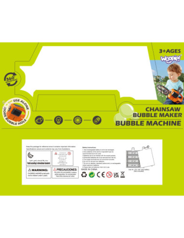 WOOPIE Pistolet do Robienia Baniek Mydlanych - Piła Łańcuchowa M-001