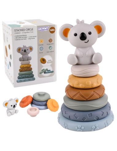 WOOPIE Zestaw Edukacyjna Piramdka Koala 2w1 Gryzak