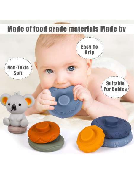 WOOPIE Zestaw Edukacyjna Piramdka Koala 2w1 Gryzak