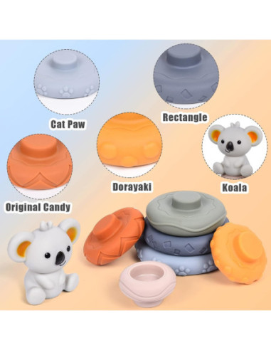 WOOPIE Zestaw Edukacyjna Piramdka Koala 2w1 Gryzak