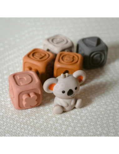 WOOPIE BABY Zestaw Edukacyjna Piramdka Klocki Sensoryczne 2w1 Gryzak Nauka Liczenia