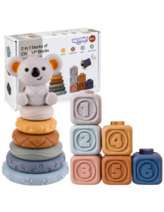 WOOPIE BABY Soft Rubber Sensory Blocks 3-in-1 Teddy Bear Set
